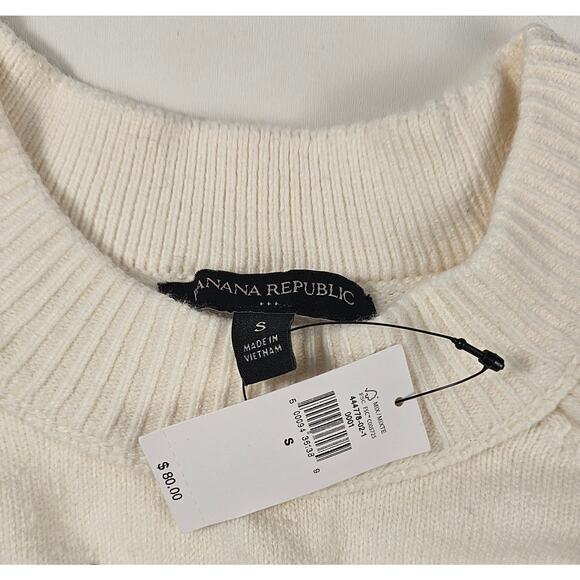NWT banana republic slub wool blend sz S neutral winter warm oversized grandma - Picture 6 of 8